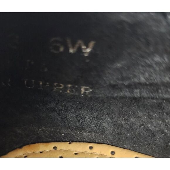 Ros Hommerson Marta H-37773 Vintage Black Leather Oxfords Heel Shoes Size 6W - Picture 9 of 11